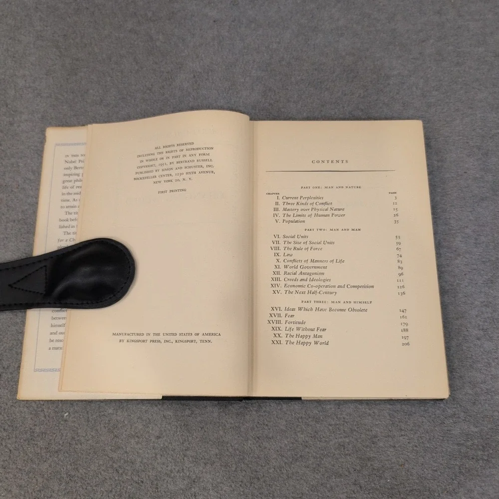New Hopes for a Changing World Bertrand Russell‎ 1951 1st American Edition HC DJ
